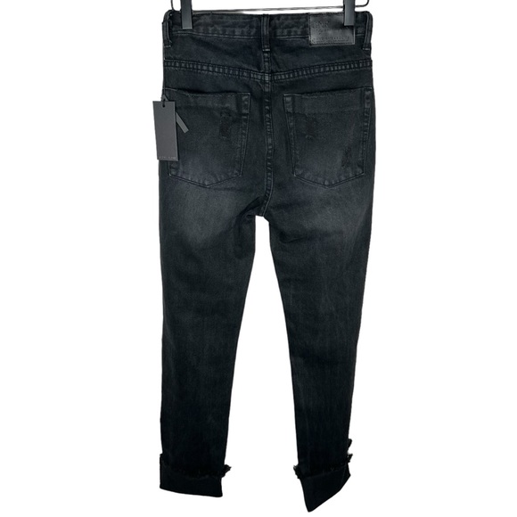 NWT One X Oneteaspoon Black Awesome Baggies Relaxed Rolled Distressed Cuff 26 - Picture 3 of 8